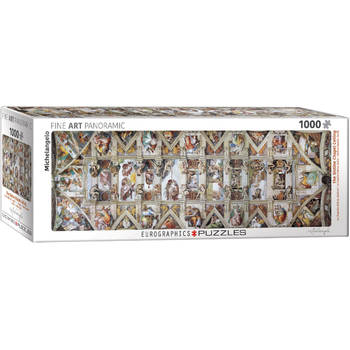 Eurographics puzzel The Sistine Chapel Ceiling - Michelangelo Panorama - 1000 stukjes