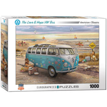Eurographics puzzel The Love & Hope VW Bus - Greg Giordano - 1000 stukjes