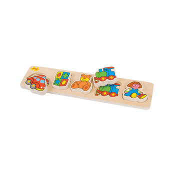 Bigjigs houten vormenpuzzel tillen en matchen Speelgoed - 5 stukjes