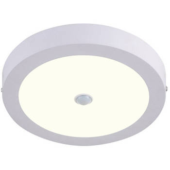 LED Downlight - Facto Dury - PIR Bewegingssensor 360° + Dag en Nacht Sensor - 20W - Natuurlijk Wit 4000K - Opbouw - Rond