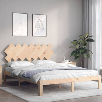 vidaXL Bedframe met hoofdbord massief hout