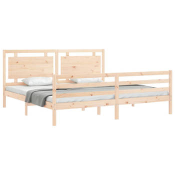 vidaXL Bedframe met hoofdbord massief hout 200x200 cm