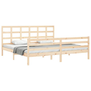 vidaXL Bedframe met hoofdbord massief hout 200x200 cm