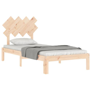 vidaXL Bedframe met hoofdbord massief hout