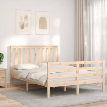 vidaXL Bedframe met hoofdbord massief hout