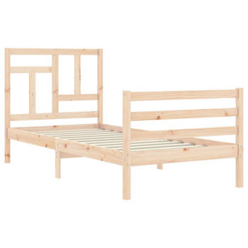 vidaXL Bedframe met hoofdbord massief hout