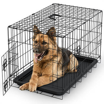 Avalo Hondenbench XXL - Bench Voor Honden - Opvouwbare Kooi - 2 Deuren - 122x74x80 CM