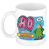 Bellatio Decorations cadeau mok - 80 weegt zwaarder dan verwacht - keramiek - 300 ml - feest mokken