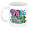 Bellatio Decorations cadeau mok - 70 weegt zwaarder dan verwacht - keramiek - 300 ml - feest mokken