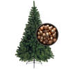 Bellatio Decorations kunst kerstboom 210 cm met kerstballen camel bruin - Kunstkerstboom