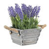 Items Lavendel bloemen kunstplant in bloempot - paarse bloemen - 15 x 20 cm - bloemstukje - Kunstplanten
