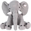 Speelgoed Knuffel Olifant van zachte pluche - grijs - 65 cm - Knuffeldier