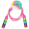 Kids Fun Springtouw speelgoed Rainbow glitters - roze - 210 cm - buitenspeelgoed - Springtouwen