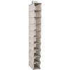 5Five kast organiser - hangend - 10 vakken - 30 x 15 x 120 cm - beige - Opbergmanden