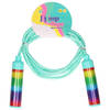 Kids Fun Springtouw speelgoed Rainbow glitters - groen - 210 cm - buitenspeelgoed - Springtouwen