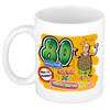 Bellatio Decorations cadeau mok 80 jaar - daar gaan je wilde haren - keramiek - 300 ml - feest mokken