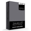 Zavelo Flanel Velvet Hoeslaken Antraciet-2-persoons (140x200 cm)