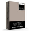 Zavelo Flanel Velvet Hoeslaken Taupe-Lits-jumeaux (180x200 cm)