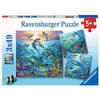 Ravensburger Kinderpuzzel 3x49 stukjes Dieren in de oceaan