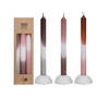 Dip Dye Candles Set 3 st. Pink/Olive