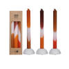 Dip Dye Candles Set 3 st. Orange/Brown