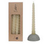 Twisted Candles Set 4 st. Crème