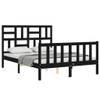 vidaXL Bedframe met hoofdbord massief hout zwart 120x200 cm