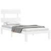 vidaXL Bedframe met hoofdbord massief hout wit 90x200 cm