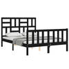 vidaXL Bedframe met hoofdbord massief hout zwart