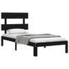 vidaXL Bedframe met hoofdbord massief hout zwart 100x200 cm