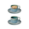 Palmer Koffiekop en schotel Miami 21 cl 8.5 cm Groen Stoneware 2 stuks