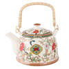 HAES DECO - Chinese Theepot - Porselein - Bloemen en Vogels - Theepot 700 ml - Traditioneel Theeservies, Theekan