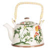 HAES DECO - Chinese Theepot - Porselein - Bloemen en Vogels - Theepot 800 ml - Traditioneel Theeservies, Theekan