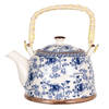 HAES DECO - Chinese Theepot - Porselein - Chinese Blauw Bloemen - Theepot 800 ml - Traditioneel Theeservies, Theekan