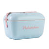 Polarbox retro koelbox pop blauw met roze band - 20 liter - duurzaam geproduceerde trendy koelbox