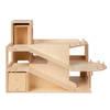 Van Dijk Toys houten speelgoed garage 2 verdiepingen en lift - Naturel (Kinderopvang kwaliteit)