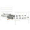 vidaXL Bedframe met hoofdbord massief hout wit 90x190 cm