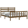 vidaXL Bedframe met hoofdbord massief hout honingbruin