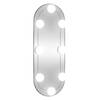 vidaXL Wandspiegel met LED's ovaal 15x40 cm glas