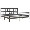 vidaXL Bedframe met hoofdbord massief hout grijs 200x200 cm