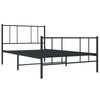 vidaXL Bedframe met hoofd- en voeteneinde metaal zwart 107x203 cm