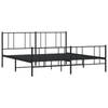 vidaXL Bedframe met hoofd- en voeteneinde metaal zwart 200x200 cm