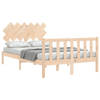 vidaXL Bedframe met hoofdbord massief hout