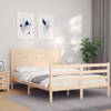 vidaXL Bedframe met hoofdbord massief hout 120x200 cm