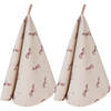 HAES DECO - Set van 2 Theedoeken rond - Ø 80 cm - 100% Katoen - Dachshund Love