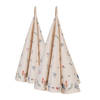 HAES DECO - Set van 2 Theedoeken rond - Ø 80 cm - 100% Katoen - Chicken and Rooster