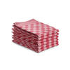 Luxe theedoeken set - 6 stuks - 50x70 - blokpatroon - geblokt - horeca ruit - rood