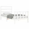 vidaXL Bedframe met hoofdbord massief hout wit 90x190 cm