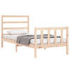 vidaXL Bedframe met hoofdbord massief hout 90x200 cm