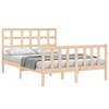 vidaXL Bedframe met hoofdbord massief hout